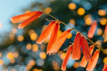 Sticker - Macro photograph of vibrant orange flower petals with a bokeh background