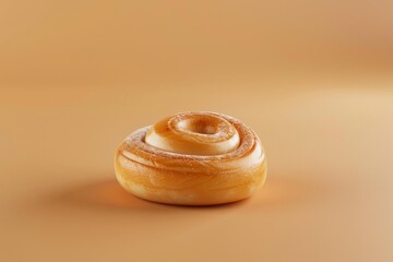 Sticker - Delicious cinnamon roll with a goldenbrown finish presented on a warmtoned backdrop