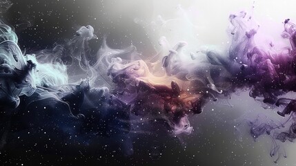 Poster - Ink swirling into cosmic designs. Generative AI.