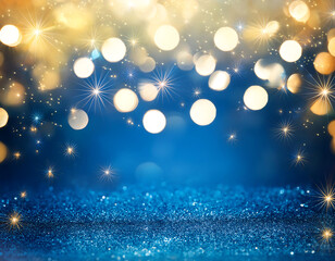 Aufkleber - Firefly Blue and Gold Abstract Background- Capture a mesmerizing blue and gold abstract background w (2)