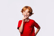 © Igor Link - Little red-haired preschool child smiling at the camera. Develop an idea concept.