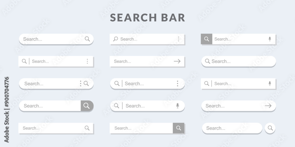 Search bar design. User Interface Template. Set of search bar ui ...