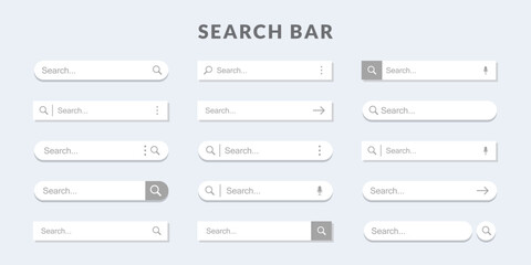 Fototapete - Search bar design. User Interface Template. Set of search bar ui template