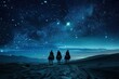 © Alfonso Soler - The Three Wise Men carry gifts through the desert guided by the stars. Christmas concept.