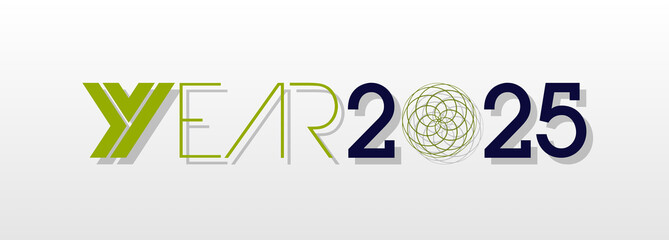 Poster - Parola YEAR 2025  con sfondo colorato gradiente