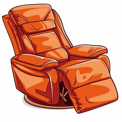 Poster - Cozy Orange Recliner Chair Illustration