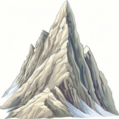 Sticker - Stylized Mountain Peak with Snowy Slopes