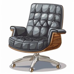 Canvas Print - Stylish Office Chair with Leather Upholstery Design