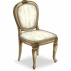 Canvas Print - Elegant Vintage Chair with Soft Upholstery