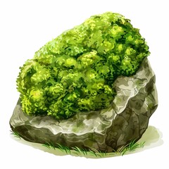 Wall Mural - Lush Green Bush on a Rock Formation