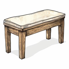 Poster - Wooden Bench Sketch: Simple Design and Structure