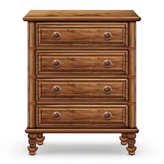 Poster - Wooden Drawer Chest with Four Spacious Drawers