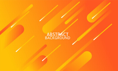 Poster - Orange Rounded Geometric Shapes Background. Abstract geometric shapes. With white lines vector gradient yellow and orange.