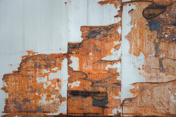 Wall Mural - The image is a close up of a rusty metal surface with a lot of texture. The rust gives the surface a worn and aged appearance, which can evoke feelings of nostalgia or a sense of history