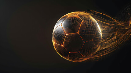 Wall Mural - Dynamic Motion of a Spinning Football in Mid-Air Against a Stark Black BackgroundShowcasing Intricate Details and Vibrant Highlights