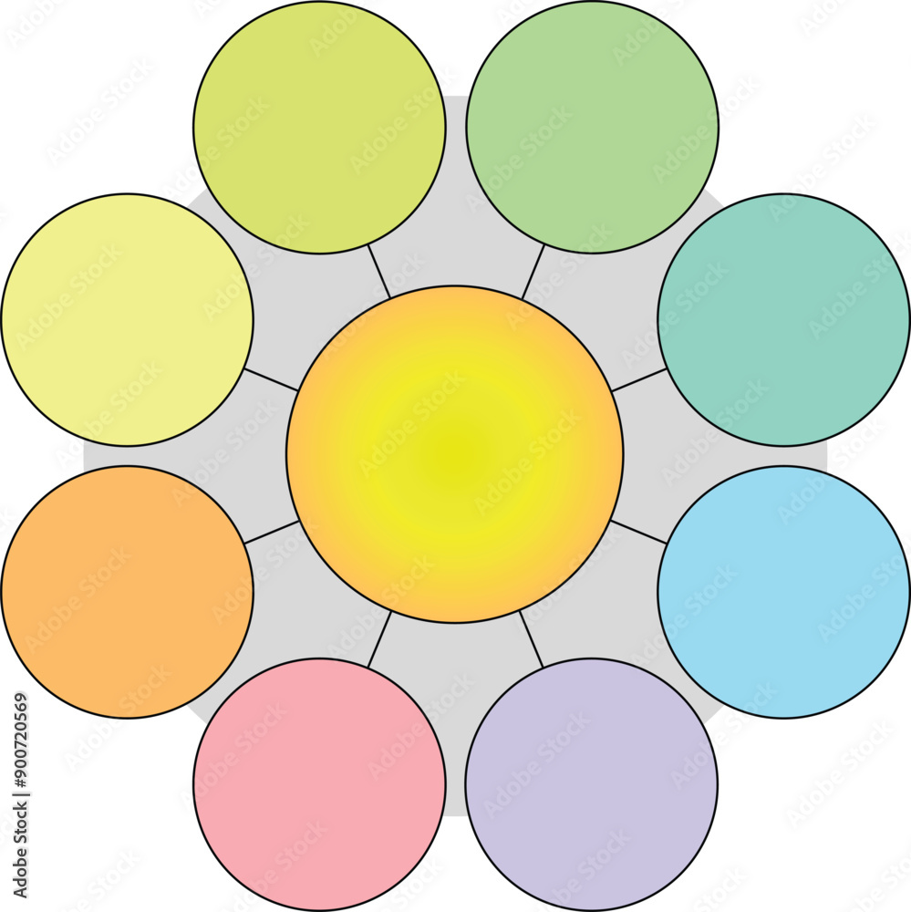 simple flowchart, bubble diagram or mind map infographics template with ...