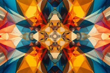 Poster - A kaleidoscope of geometric shapes in freefall, creating a mesmerizing pattern of overlapping and intersecting forms with vibrant colors and dynamic movement