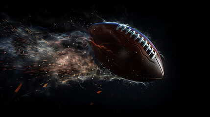 Dynamic Football in MotionCapturing the Energy of the Game Against a Stark Black Background