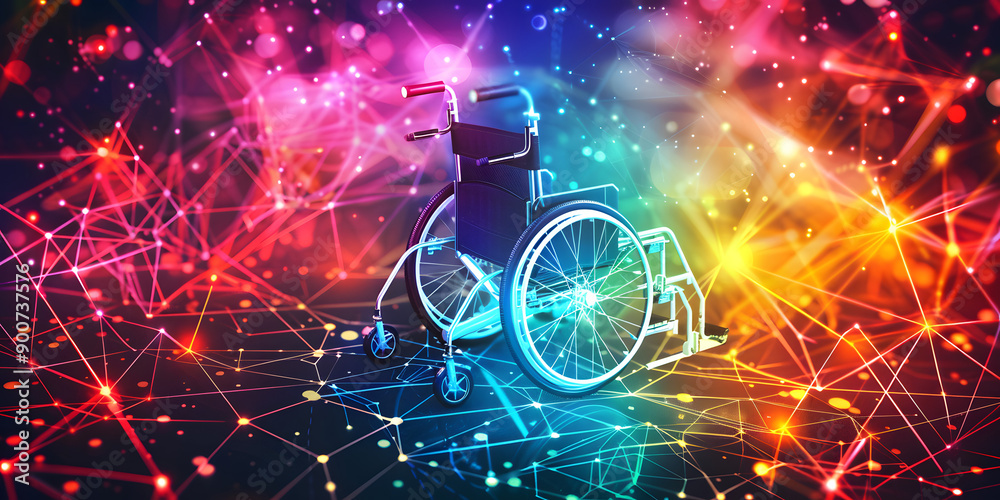 Colorful abstract background with wheelchair accessibility icon ...