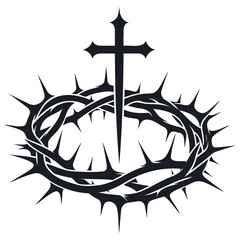 Wall Mural - Crown of Thorns Silhouette Logo Christian, Religion, Symbol, Emblem, Icon.