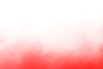 Red smoke effect isolated on transparent background. Floating fog texture in red color. Abstract fog effect overlay, steam, vapor, gas. Misty smoke or cloud rising up, PNG, Graphic design elements