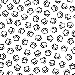 Sticker - Dog Foot Print Line Style Pattern Background