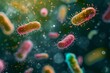 © anatolir - Highquality 3d illustration showcasing various bacteria in a dynamic, microscopic environment