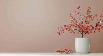 Canvas Print - Pink Flowers in White Pot