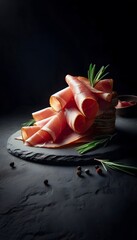 Canvas Print - Ham in a black background