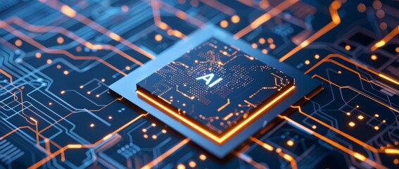 Poster - Symbolizing artificial intelligence technology.