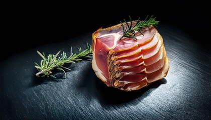 Wall Mural - Ham in a black background