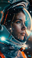 Wall Mural - Astronaut Gazing at Stars