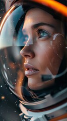 Wall Mural - Astronaut Gazing at Stars