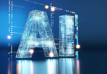 Poster - A large holographic text 
