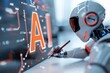 © Emqan - A robot is writing the word 'AI'