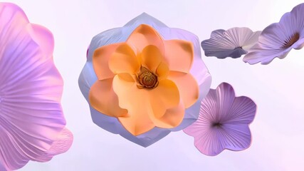 Poster - Elegant Floral Arrangement Showcasing Pastel Blooms With Soft Textures in a Serene Setting. Generative AI