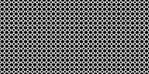 Geometric black and white seamless pattern with eight-pointed stars, perfect for modern and minimalist designs. 
