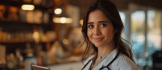 medic with stethoscope in medical hospital office. stock photo.