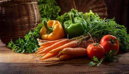 Canvas Print - Fresh vegetables in a basket