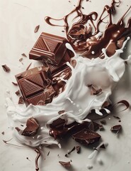 Sticker - chocolate and milk splash