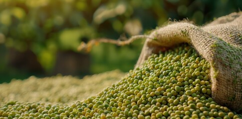 Canvas Print - a bag of green beans