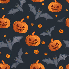 Canvas Print - Pumpkin, halloween themed background