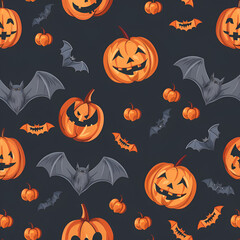 Canvas Print - Pumpkin, halloween themed background