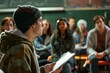 © spyrakot - Theater Workshop: Professional Actor Teaching Dramatic Techniques to Engaged Classmates