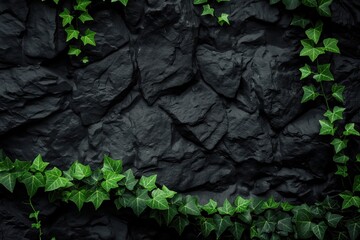 Canvas Print - ivy on stone wall