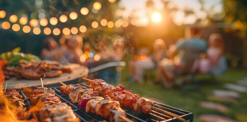 Wall Mural - a barbecue party