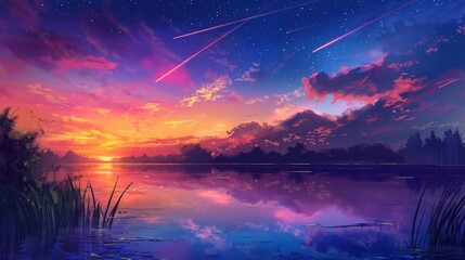 Wall Mural - the sunset and the sky