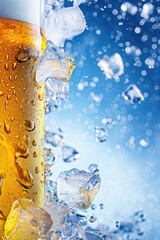 Poster - a beer with ice