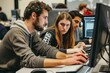© spyrakot - Collaboration in Computer Programming by Classmates Focused on Coding and Troubleshooting Issues