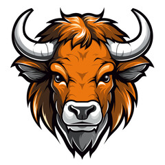 Wall Mural - Bison vector mascot logo design with modern illustration concept style for badge, emblem and tshirt printing. Bull illustration for sport and esport team logotype. Bison sticker